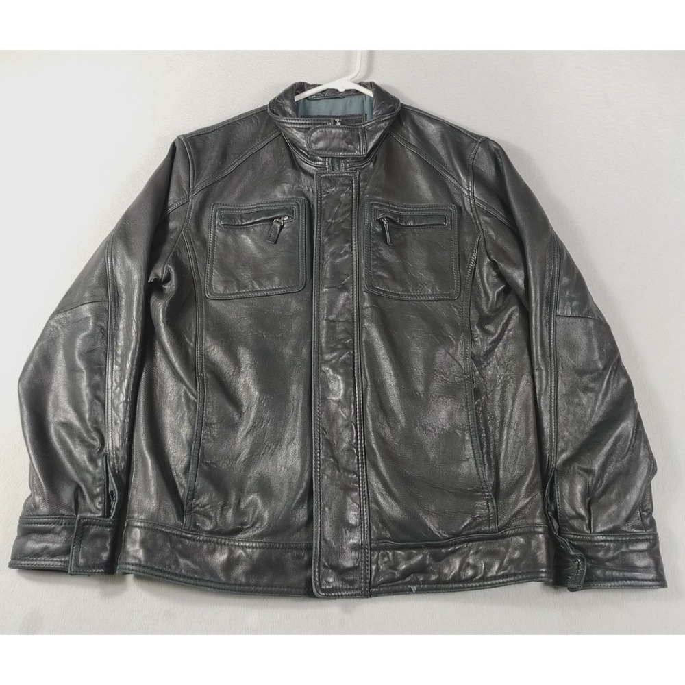 Vintage Charles Klein Leather Jacket Mens‎ Small Black Motorcycle Distressed